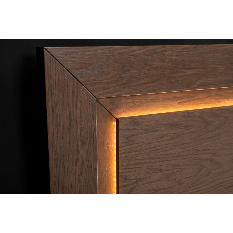 Linea Glow ξύλινο κρεβάτι δρυός με LED κεφαλάρι για στρώμα 160x200